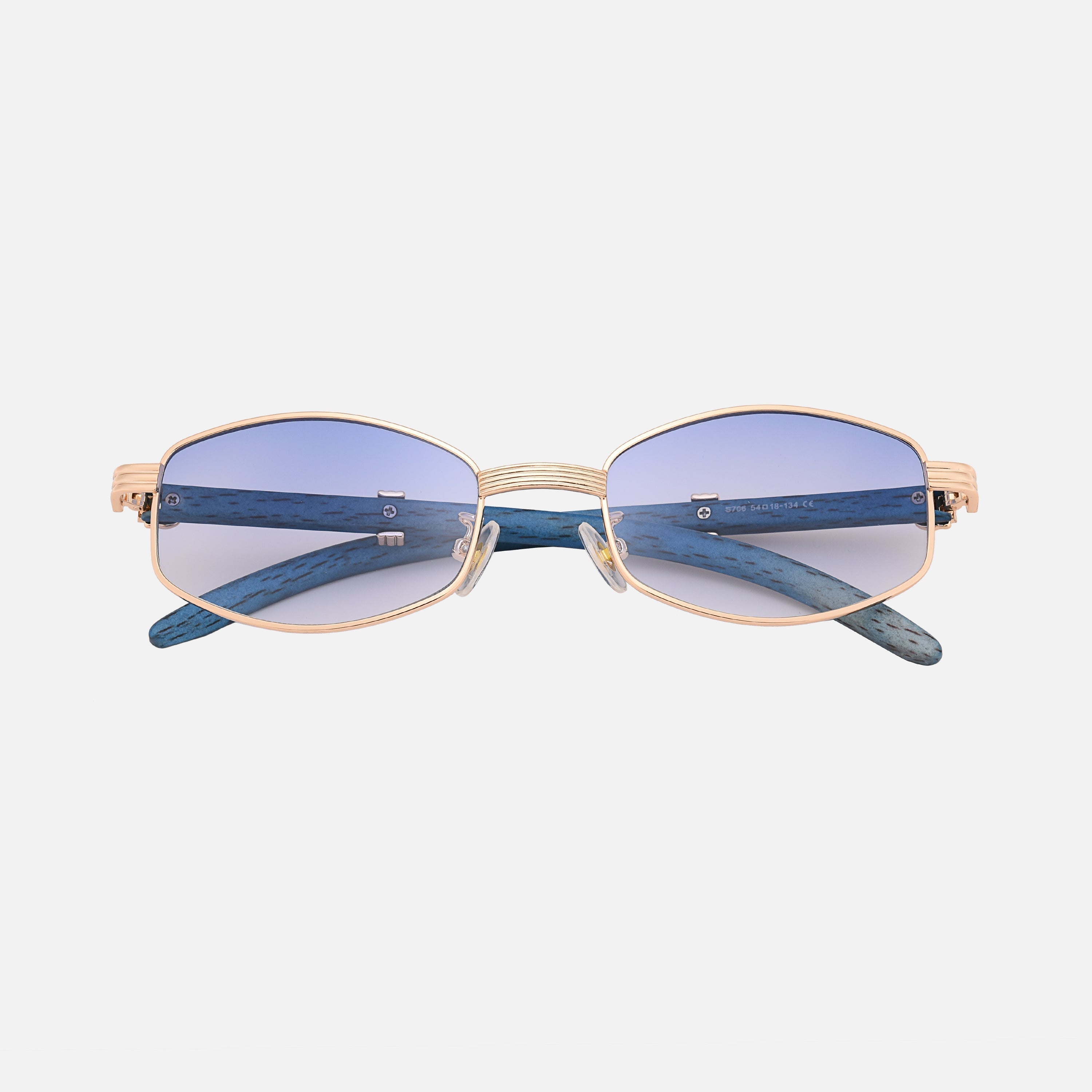 Houten Zonnebril Dames met UV-400 Bescherming en Anti-Kras Coating - Unisex Design met Goud-Plated Accenten 5