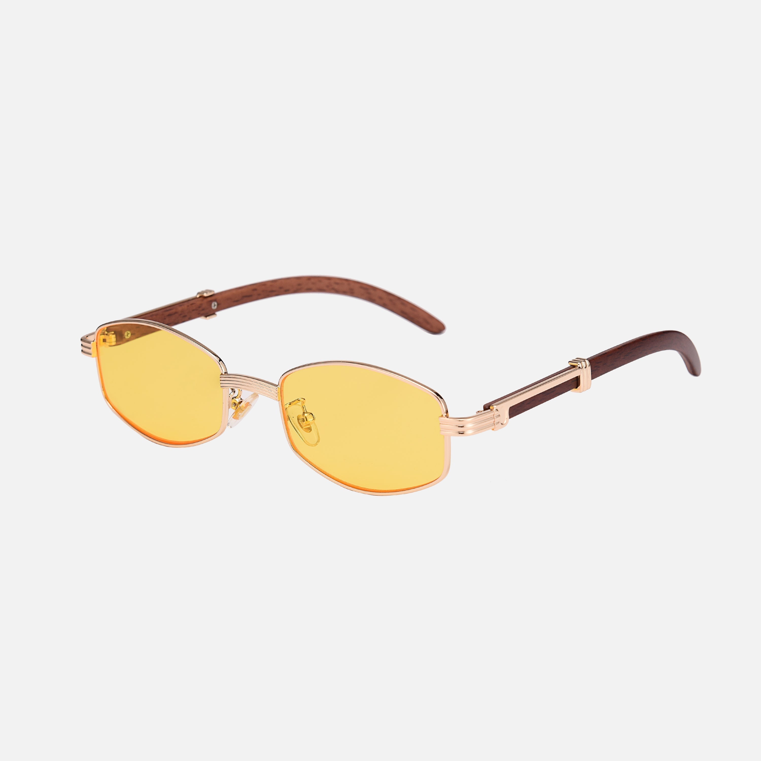 Houten Zonnebril Dames met UV-400 Bescherming en Anti-Kras Coating - Unisex Design met Goud-Plated Accenten 6