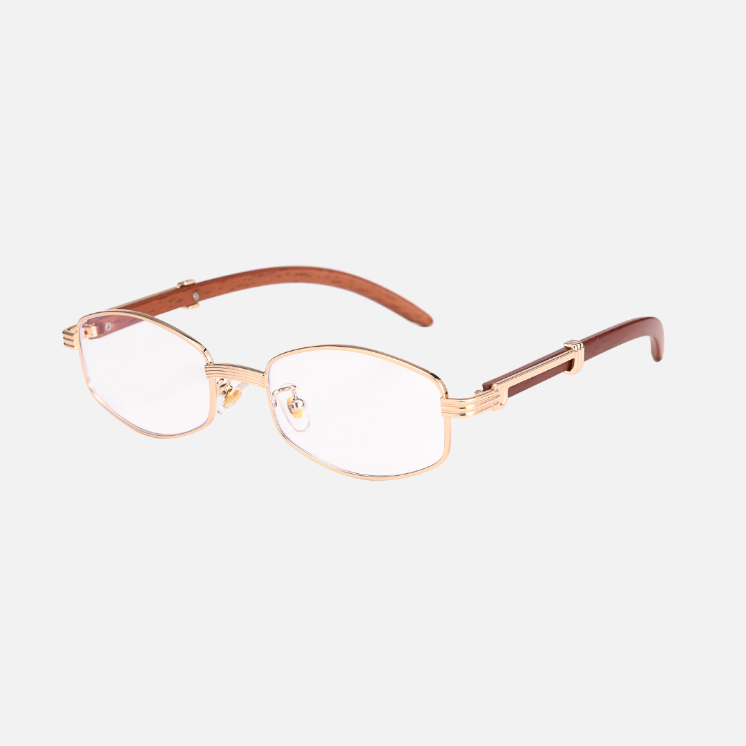 Houten Zonnebril Dames met UV-400 Bescherming en Anti-Kras Coating - Unisex Design met Goud-Plated Accenten 8
