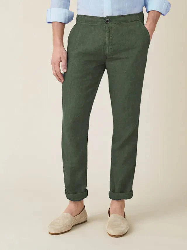 Hugh - Linnen Relaxed Fit Pantalon