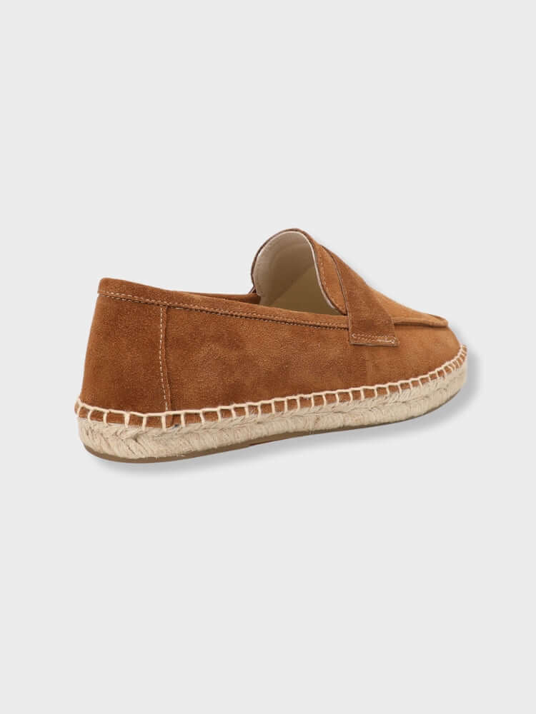 Kastanjebruine Suède Loafers voor Mannen met Jute Zool – Comfortabele Zomerloafers met Tijdloze Elegantie 1