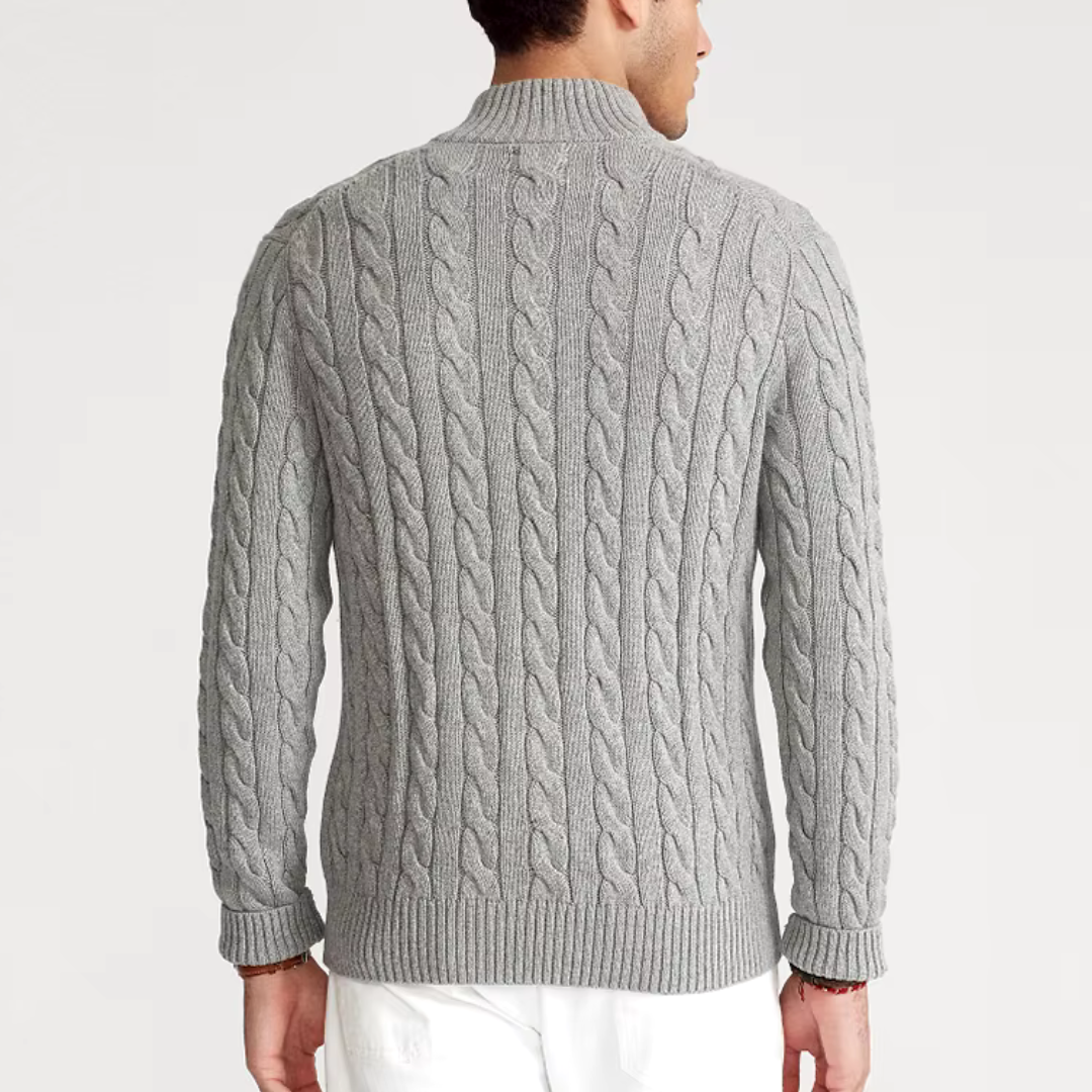 Katoenen Half-Zip Trui voor Dames met Hoge Kraag en Ribbelrand – Luxe Comfort en Stijl 3