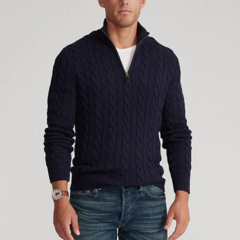 Katoenen Half-Zip Trui voor Dames met Hoge Kraag en Ribbelrand – Luxe Comfort en Stijl 5