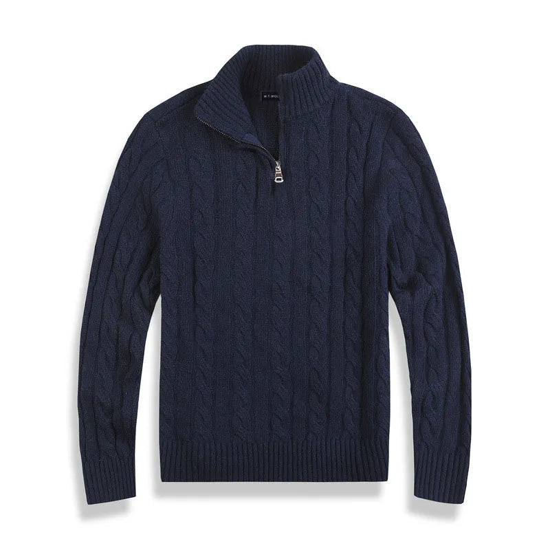 Katoenen Half-Zip Trui voor Dames met Hoge Kraag en Ribbelrand – Luxe Comfort en Stijl 6