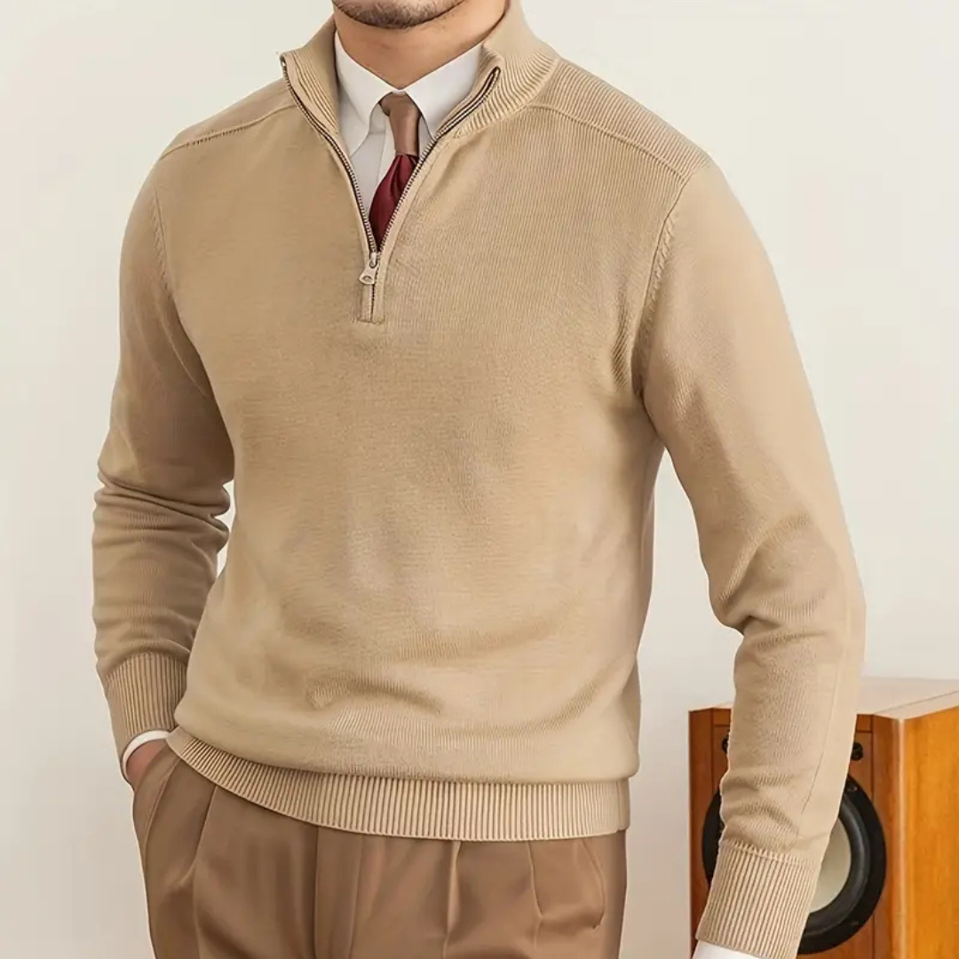Katoenen Half Zip Trui voor heren
