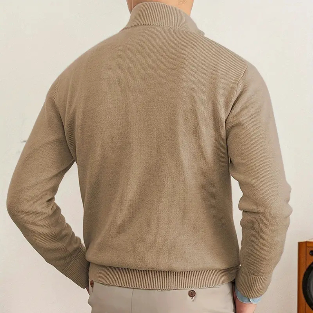 Katoenen Half Zip Trui voor heren