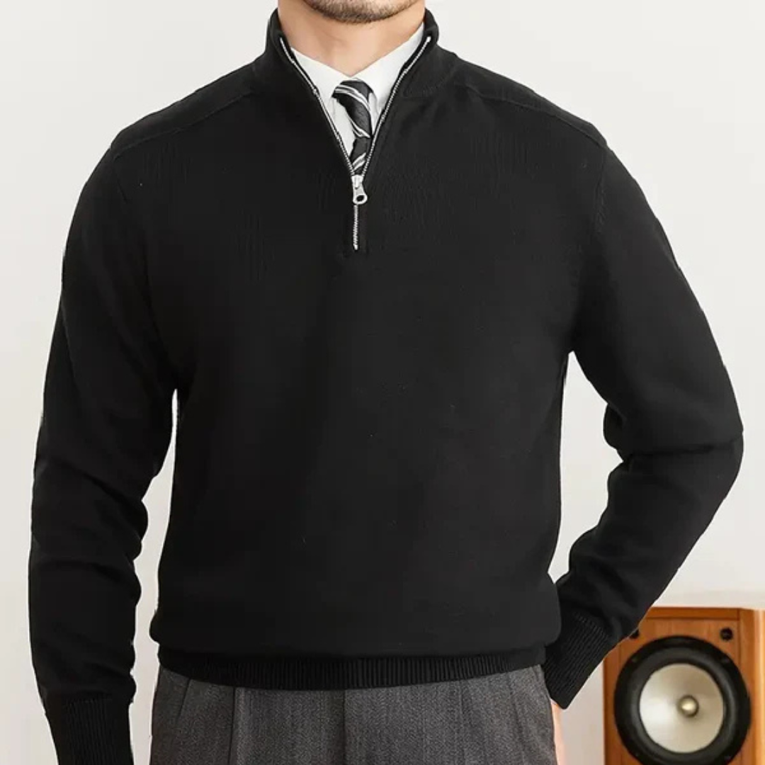 Katoenen Half Zip Trui voor heren
