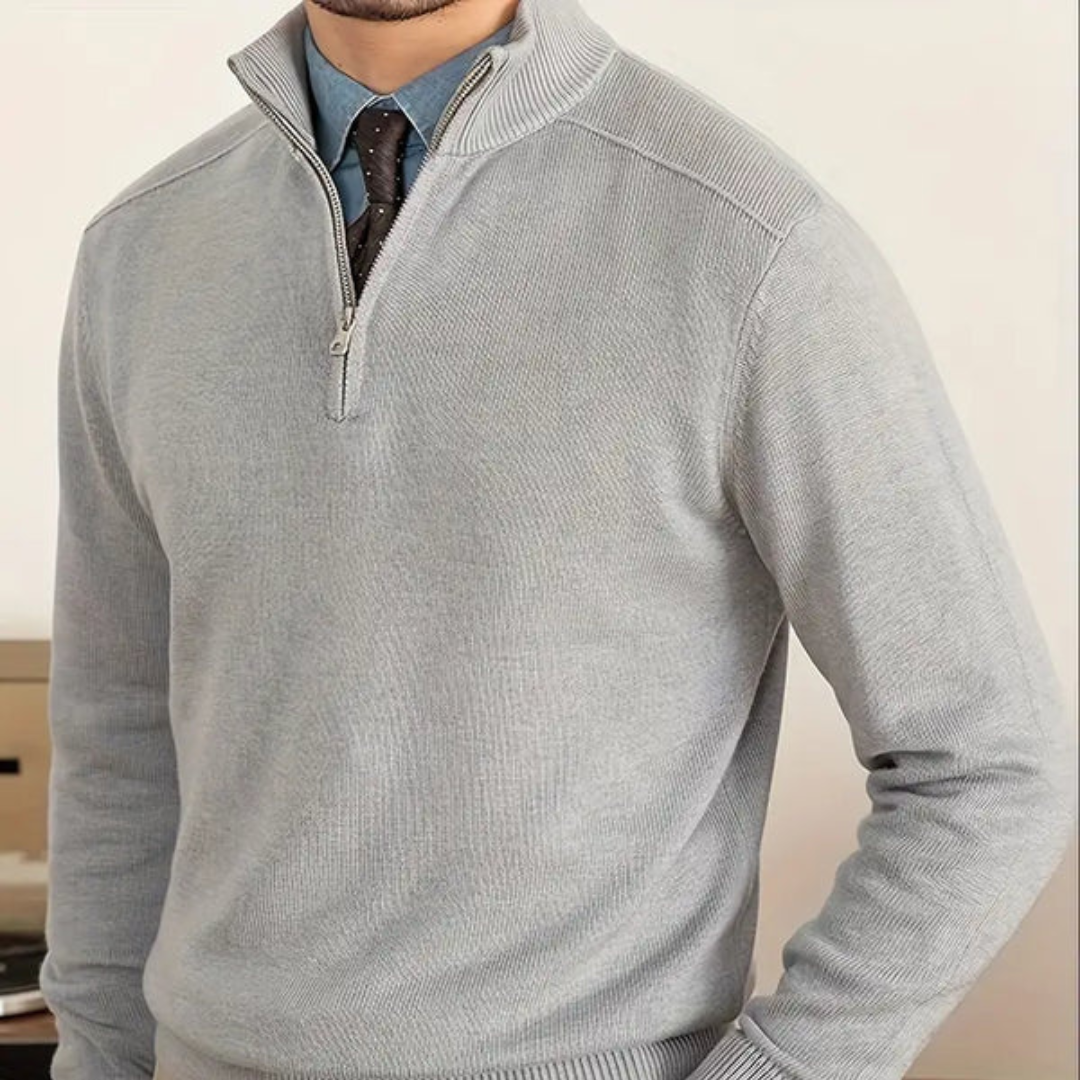 Katoenen Half Zip Trui voor heren