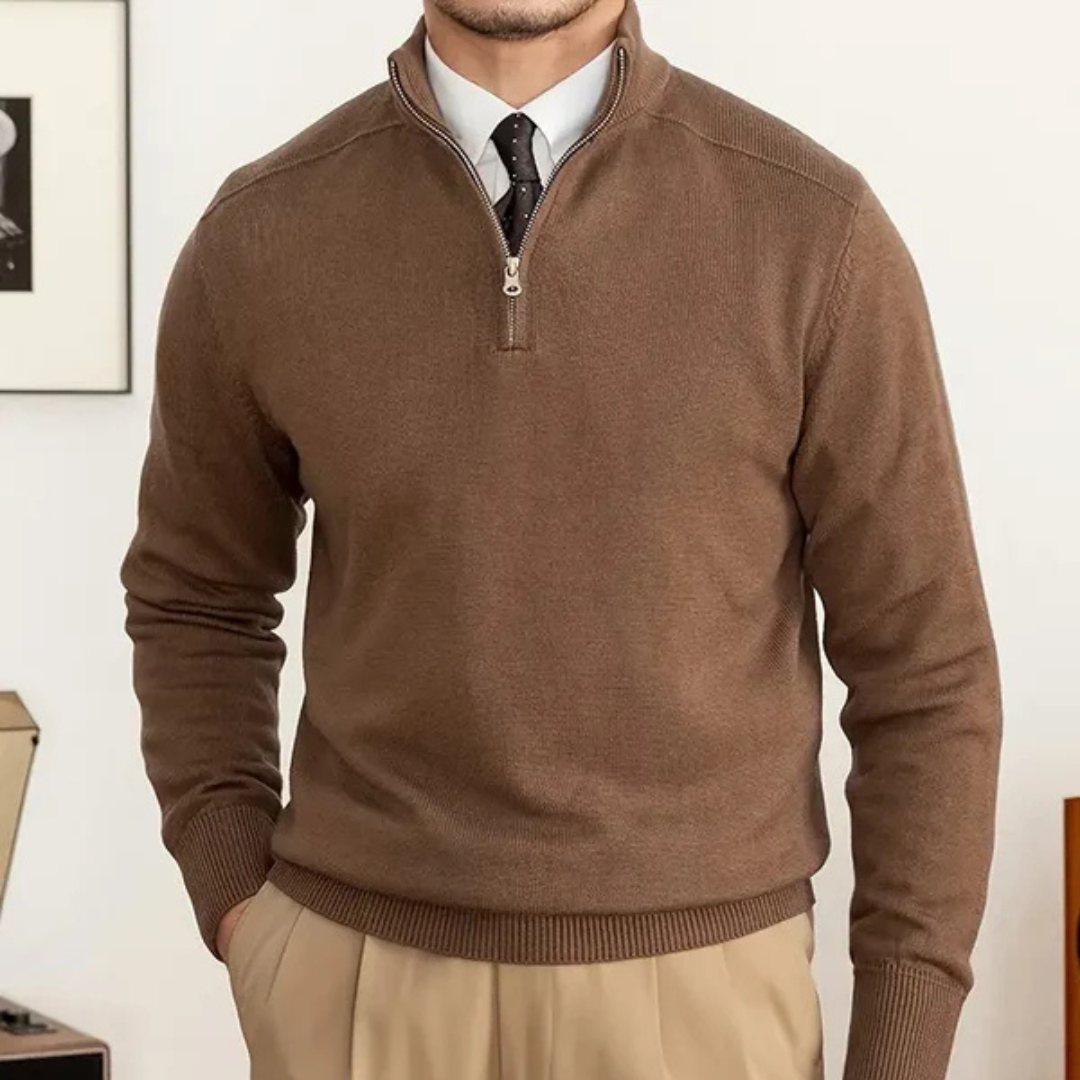 Katoenen Half Zip Trui voor heren