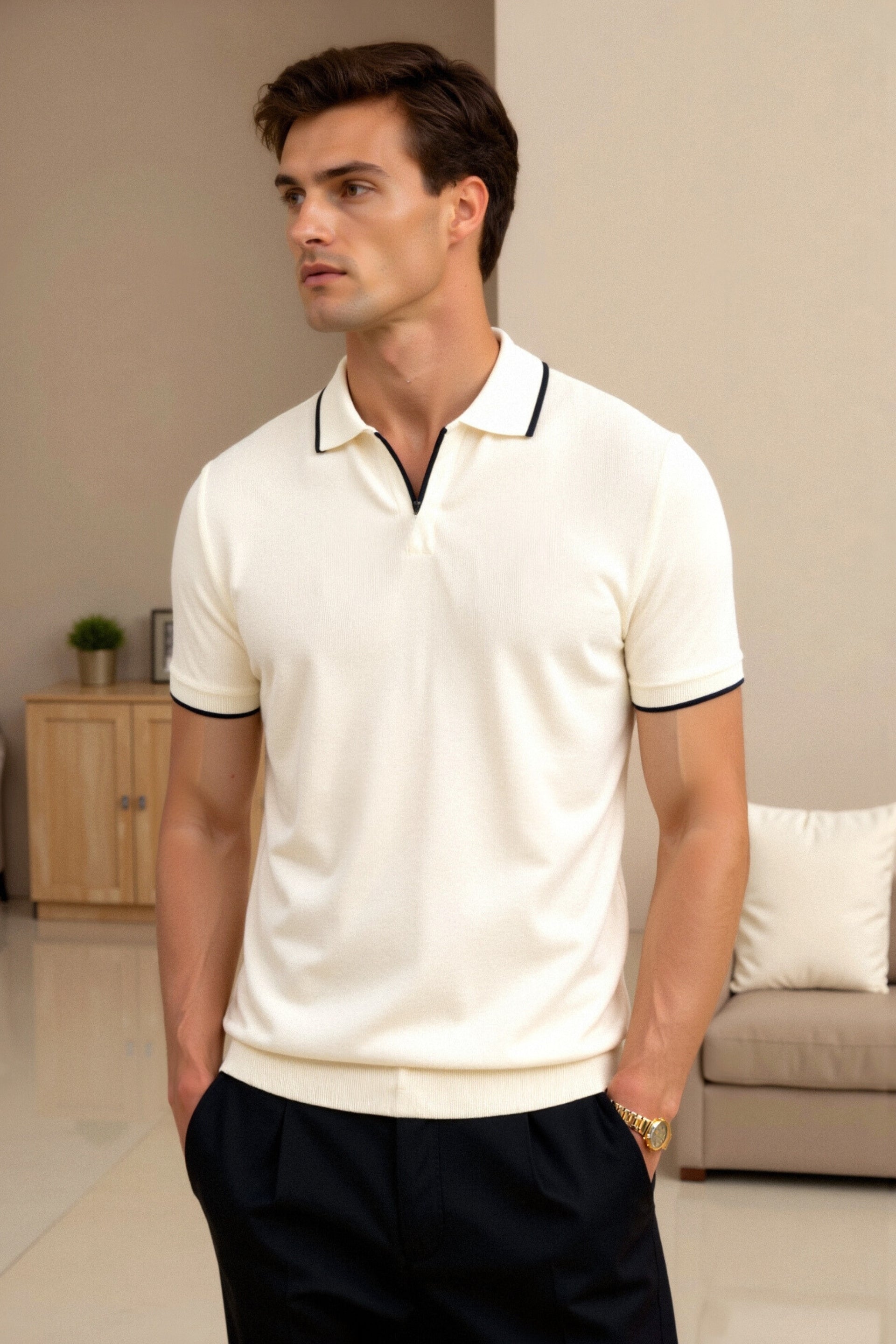 Polo Shirt Heren van Katoen met Slim Fit voor Casual Stijl