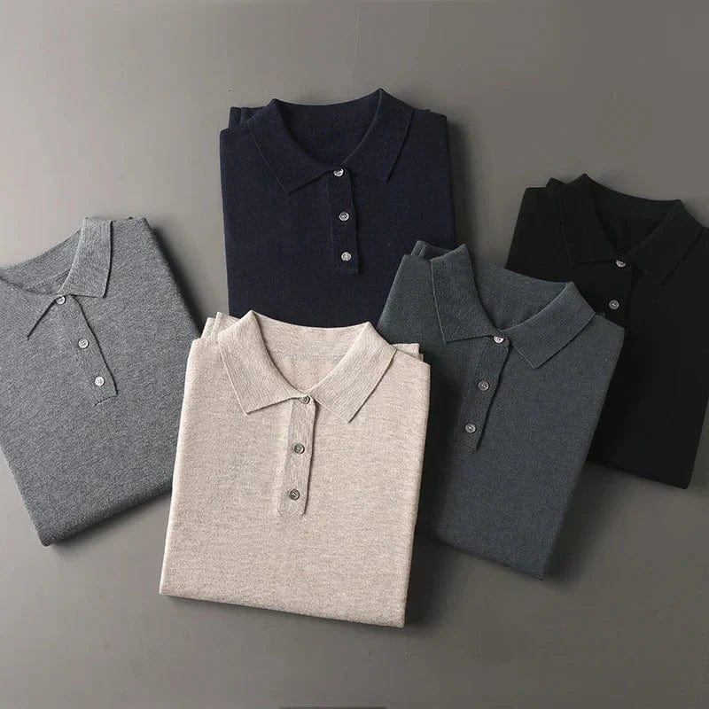 Lange Mouwen Polo Heren met Tailored Fit