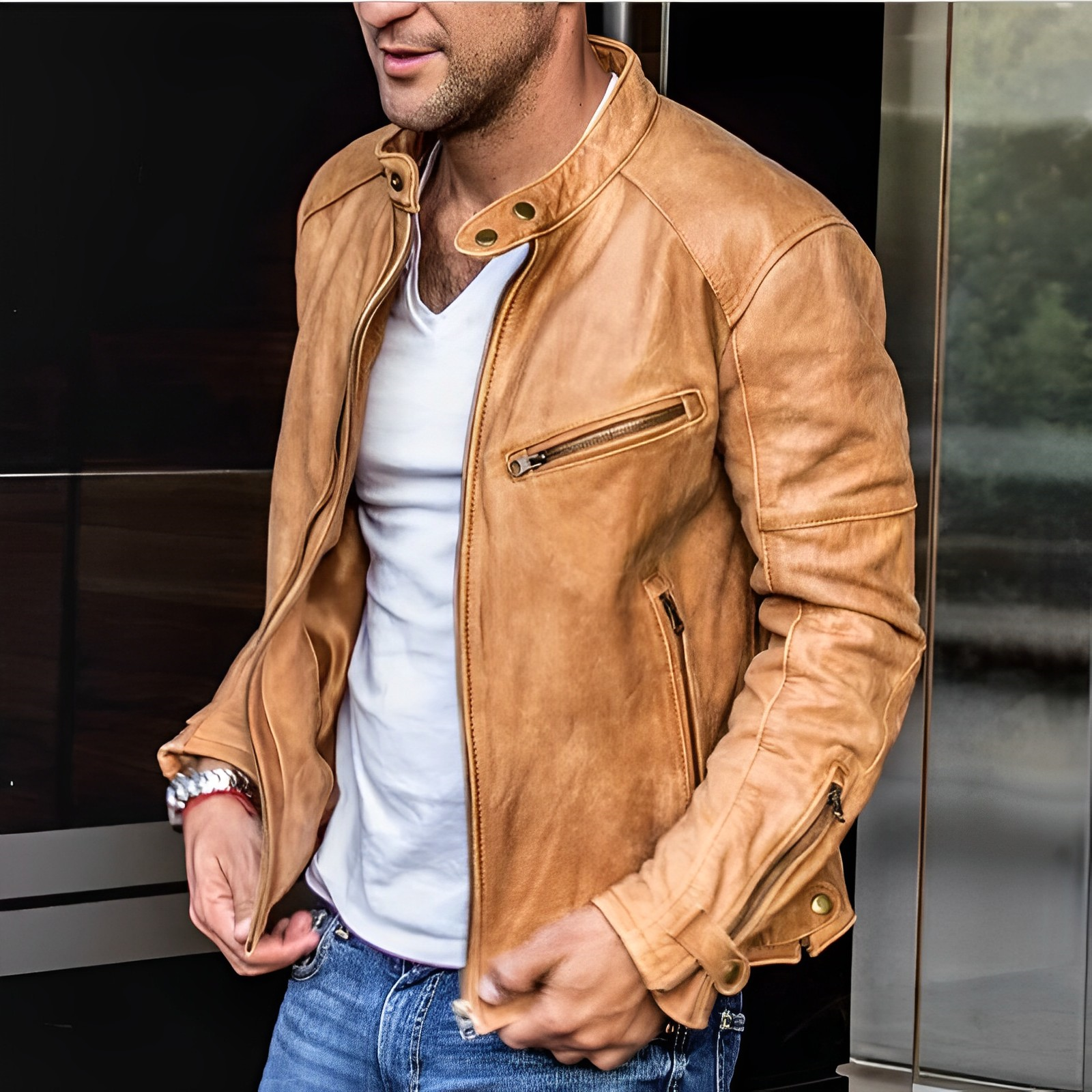 Afonso - Leren Elegante Jas Heren Bomberjack