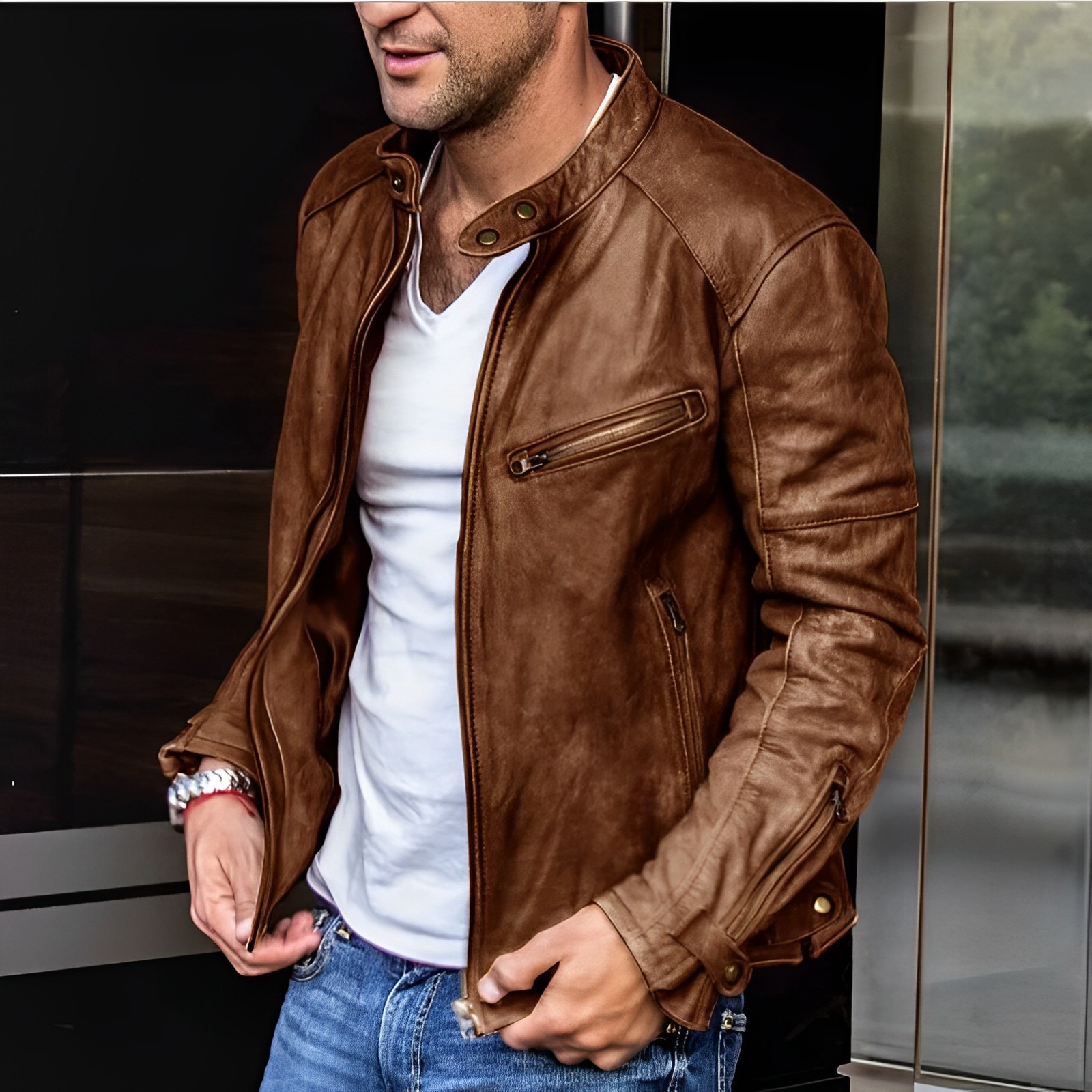 Afonso - Leren Elegante Jas Heren Bomberjack