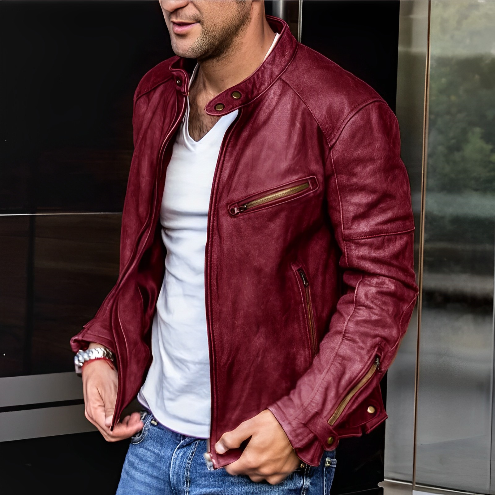Afonso - Leren Elegante Jas Heren Bomberjack