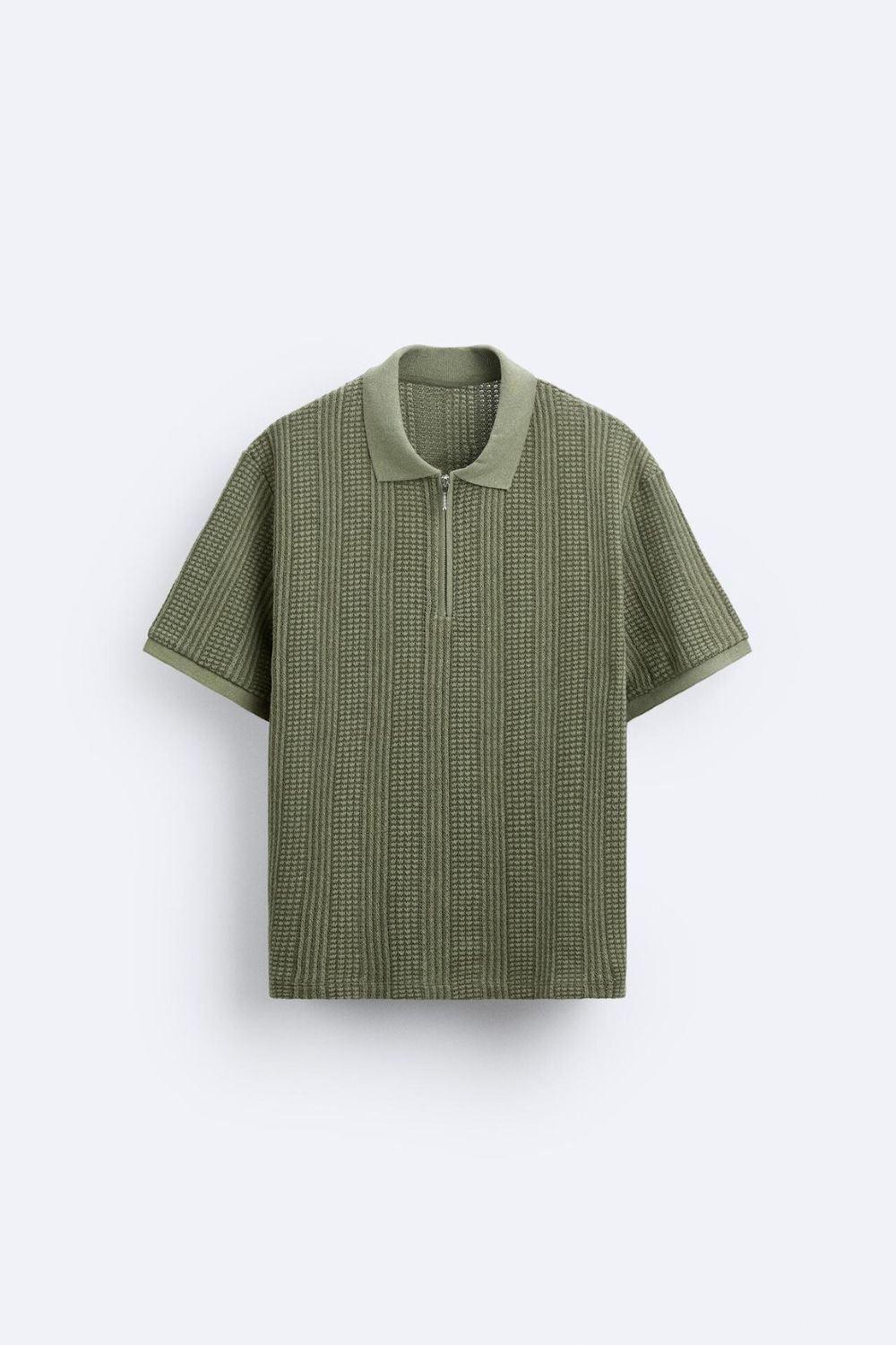 Lichte Zip Polo Shirt Heren Old Money Style