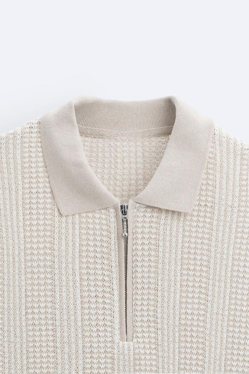 Lichte Zip Polo Shirt Heren Old Money Style