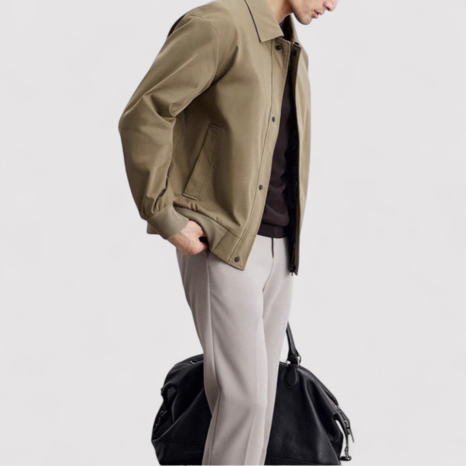 Beige Heren Overgangsjas - Moderne Mannen