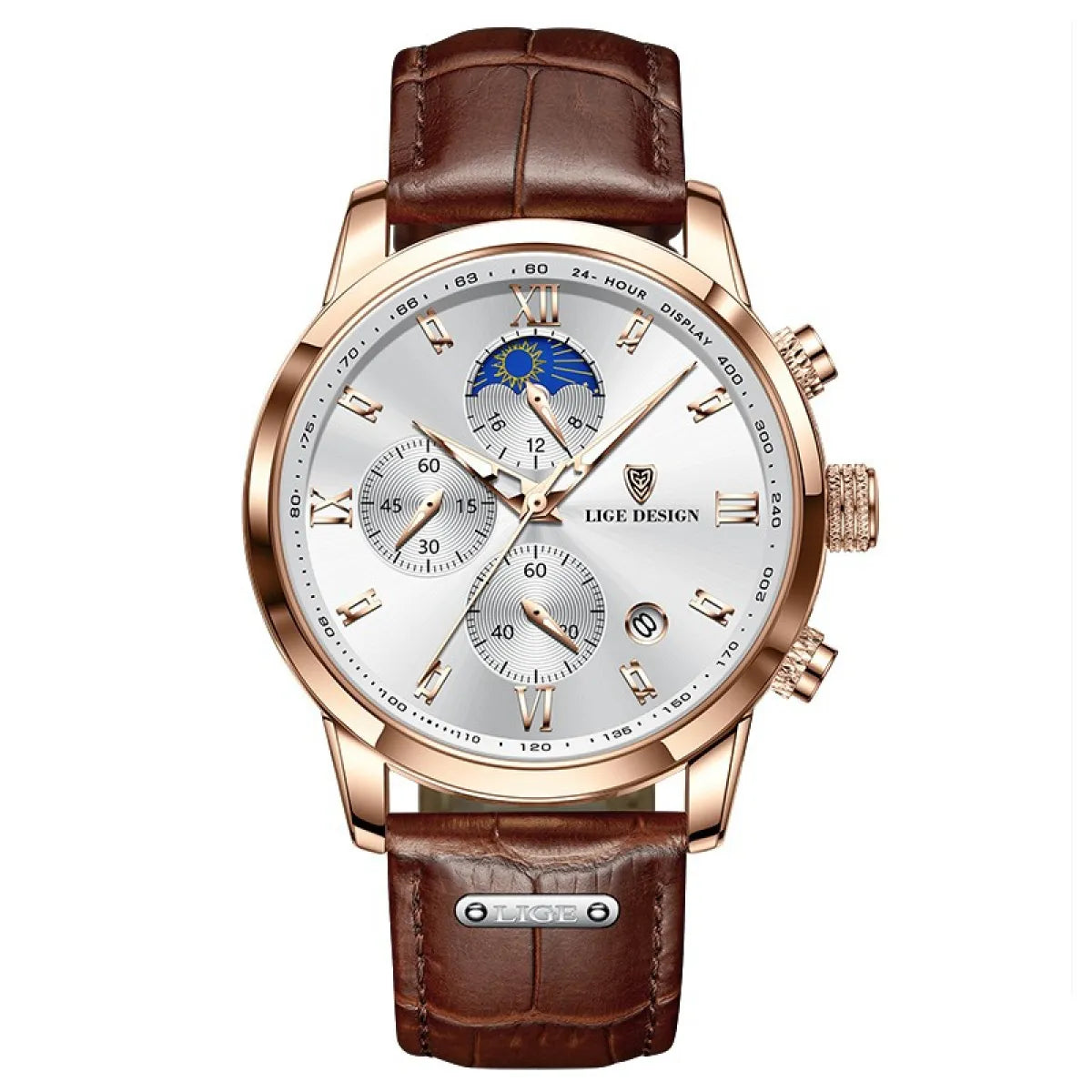 Luxe Horloge met Handgemaakt Design en Leren Band | Modestio