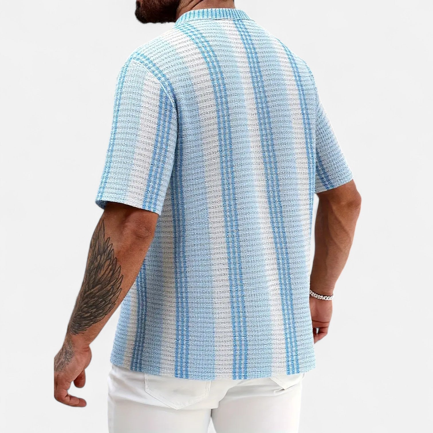 Lorenzo - Gestreept Herenoverhemd Button-Up