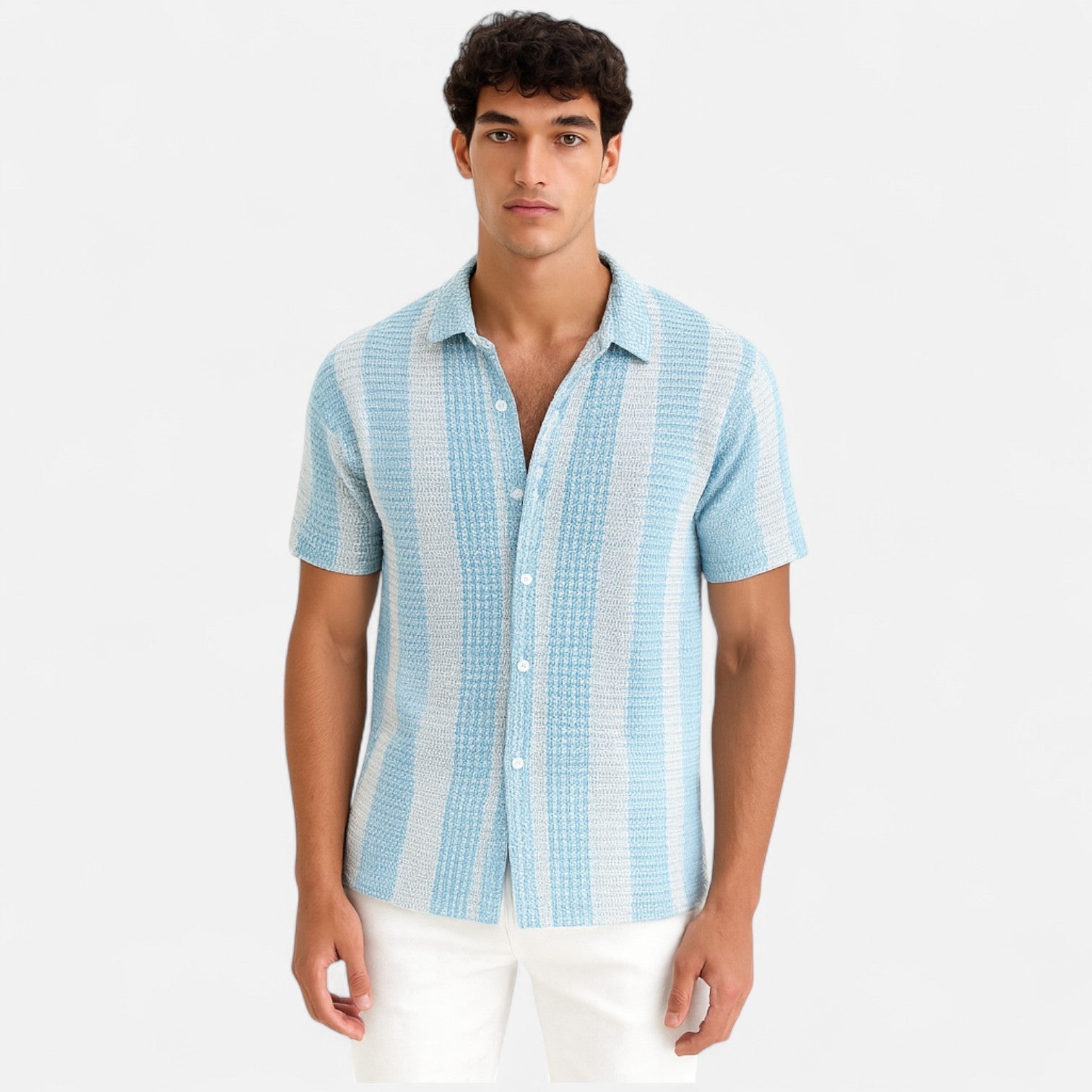 Lorenzo - Gestreept Herenoverhemd Button-Up