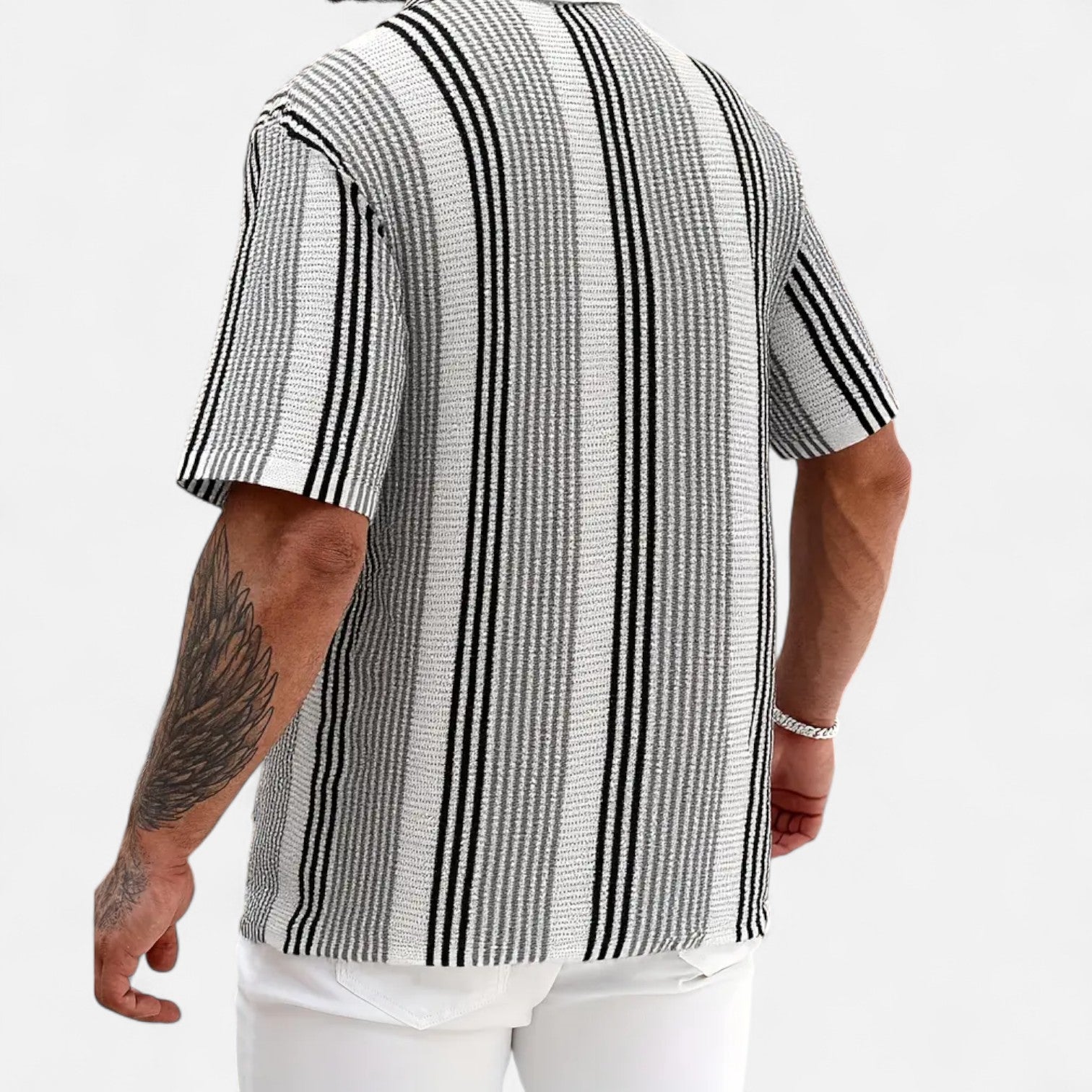 Lorenzo - Gestreept Herenoverhemd Button-Up