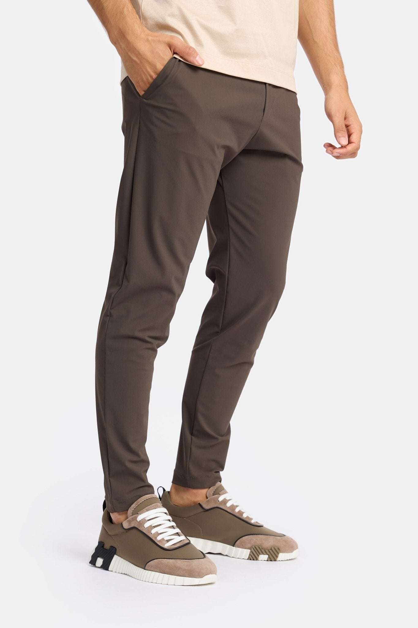 Midnight Mocha Bruin Techsuit met Capuchon | Modestio