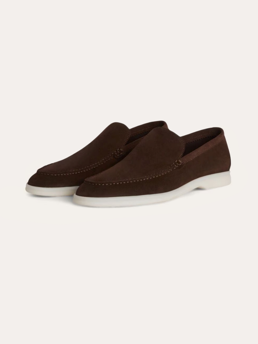 Molly - Donkerbruine Suède Loafers