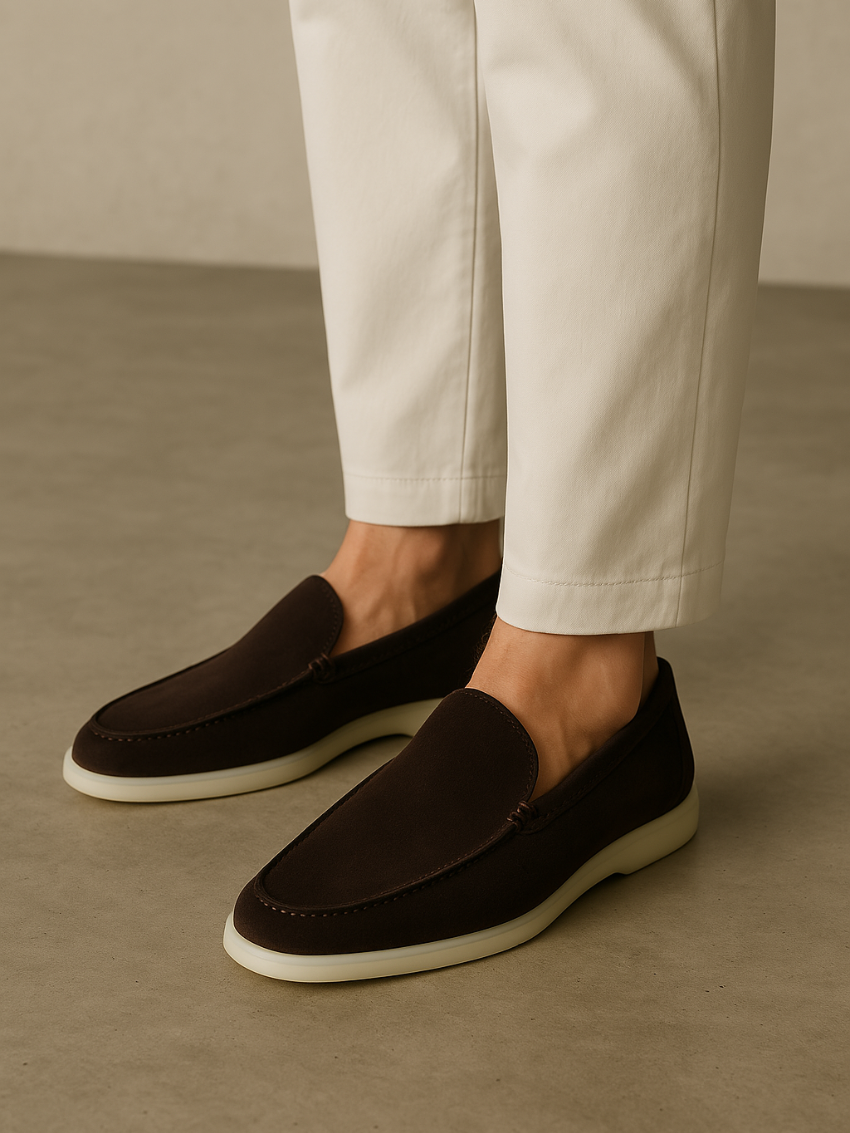 Molly - Donkerbruine Suède Loafers