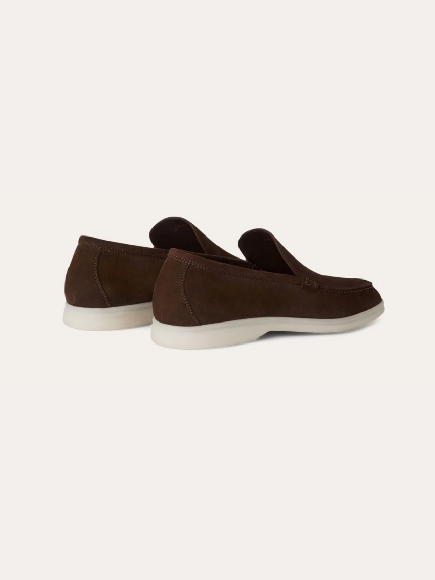 Molly - Donkerbruine Suède Loafers