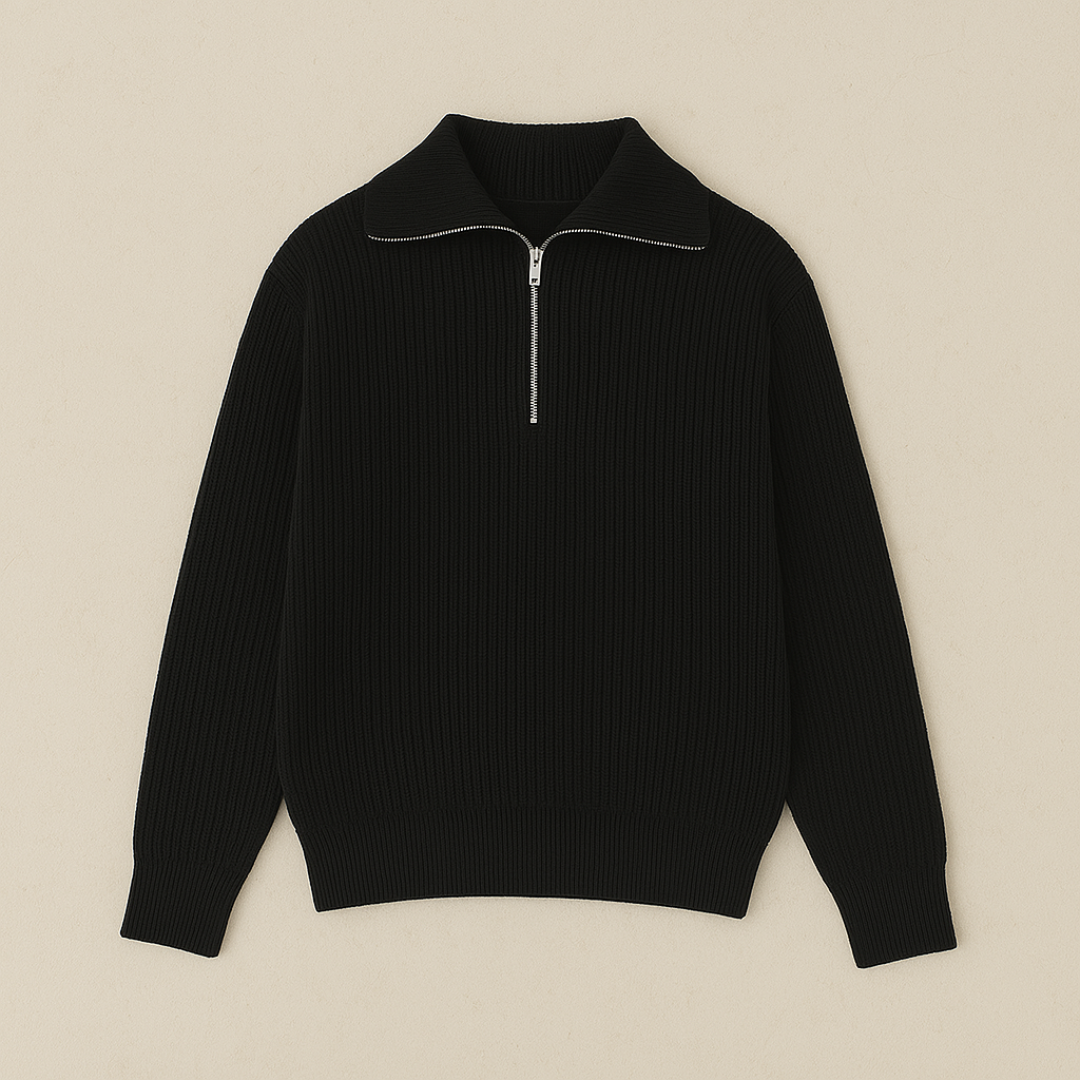 Nautical Ribbed Half-Zip Herentrui