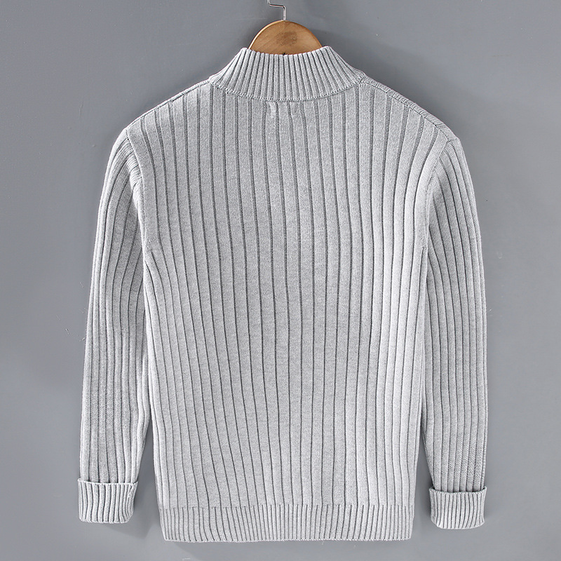 Nilo - Herencardigan Zip met Gestreepte Textuur