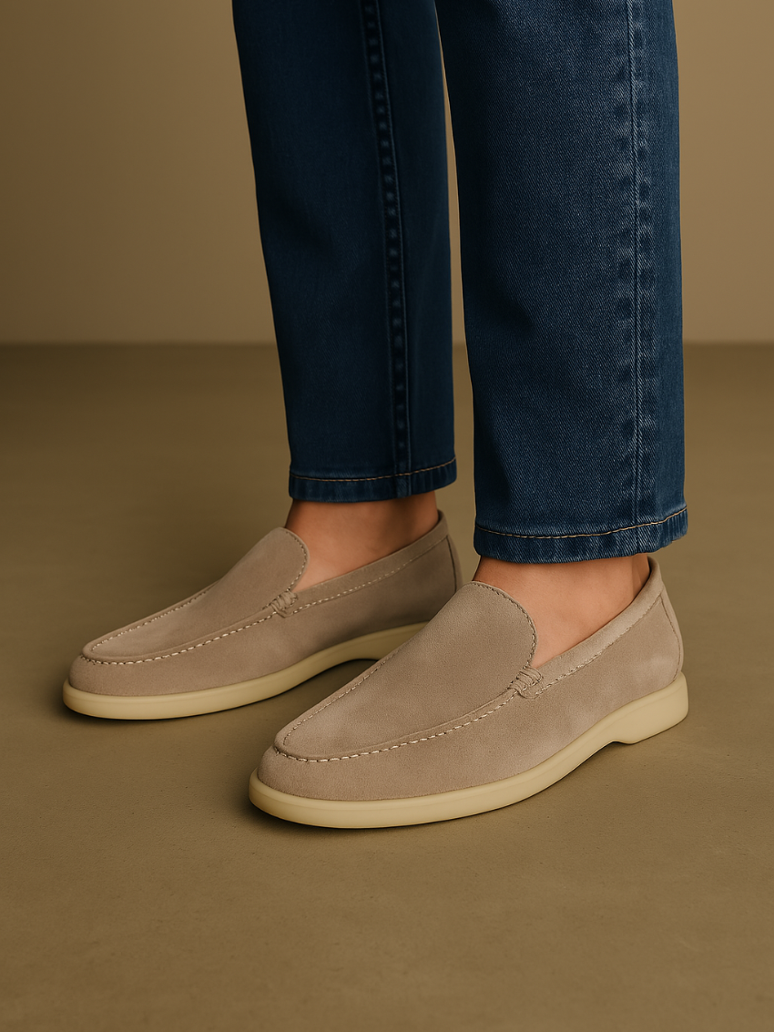 Nori - Klassieke Beige Suède Loafers 2025