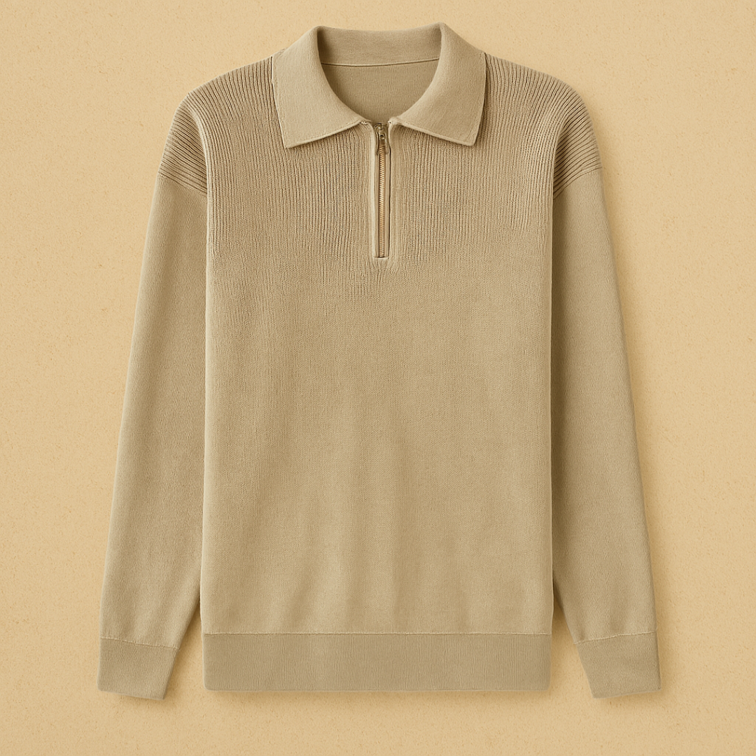 Old Money Lange Mouw gebreide Polo