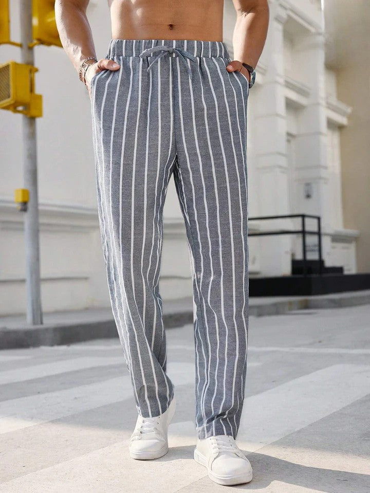 Old Money Mid-Waist Gestreepte Pantalon