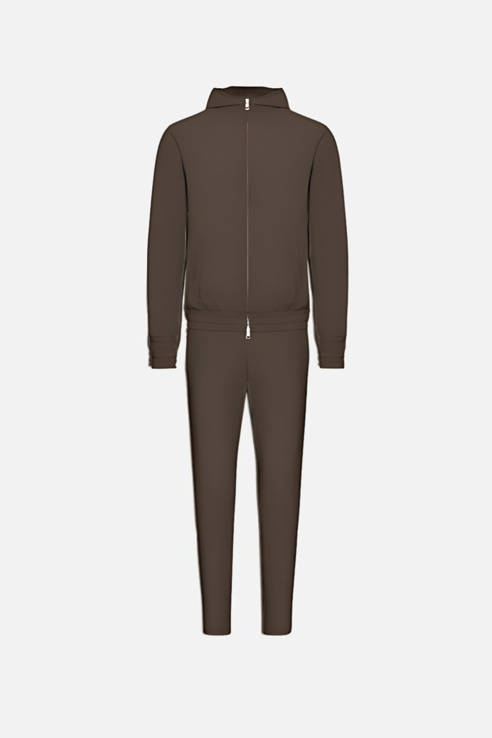 Midnight Mocha Bruin Techsuit met Capuchon | Modestio
