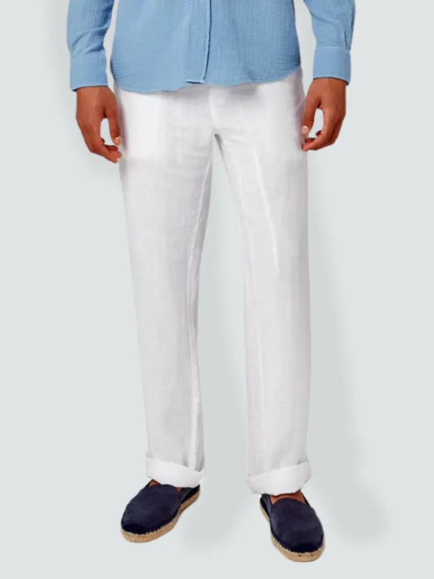 Old Money Witte Linnen Broek