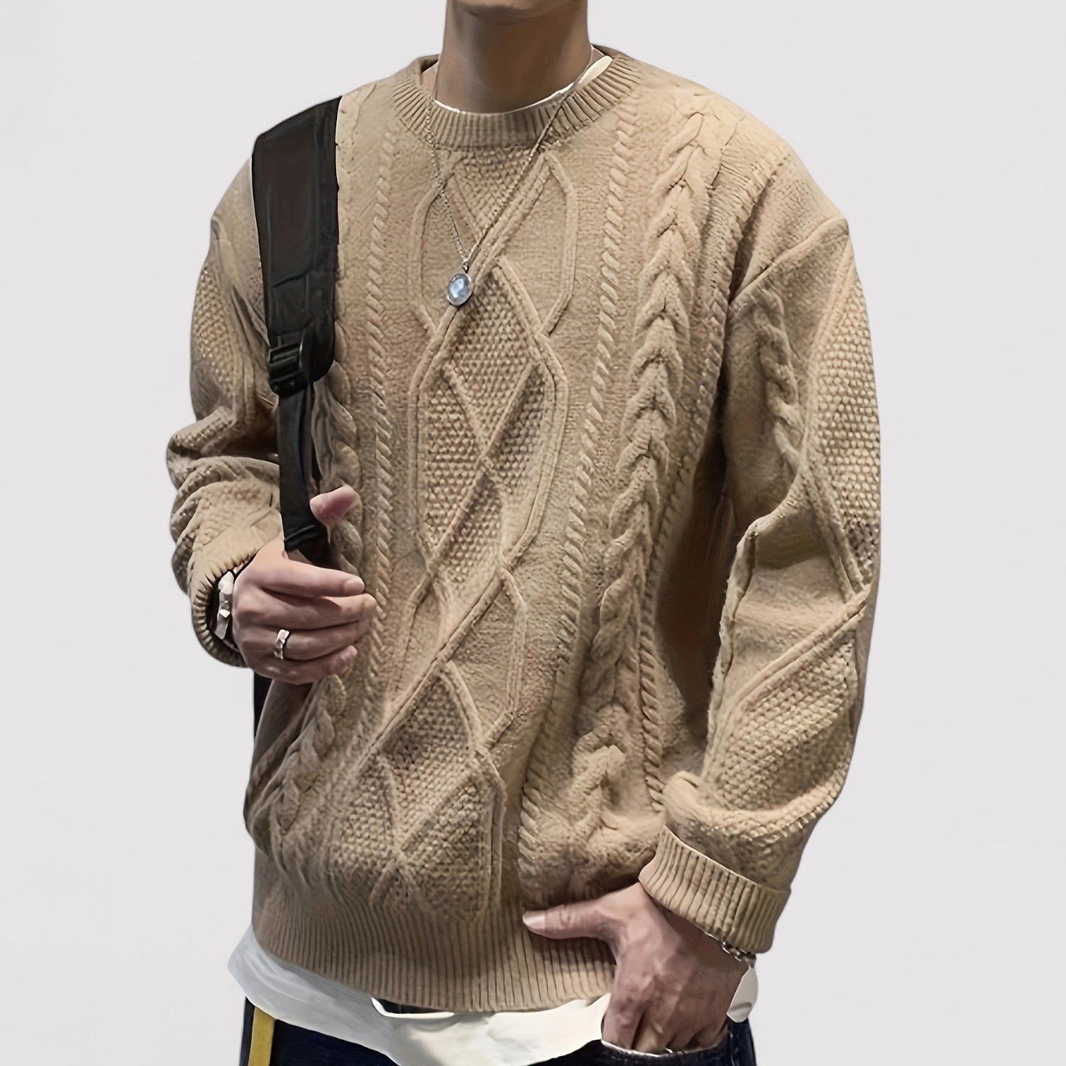 Chique Cardigan Trui – Klassieke Heren Sweater met Ronde Hals