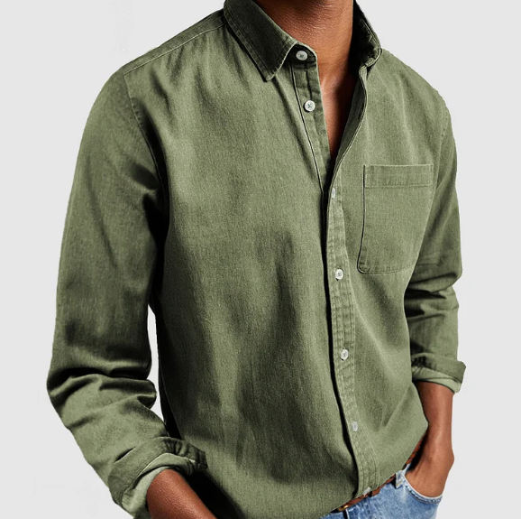 Casual denim herenoverhemd | Zachte katoenmix