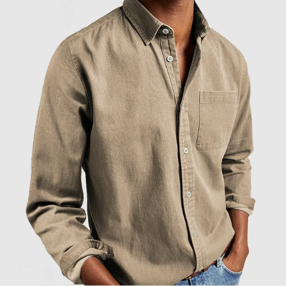 Casual denim herenoverhemd | Zachte katoenmix