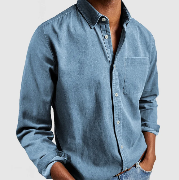 Casual denim herenoverhemd | Zachte katoenmix