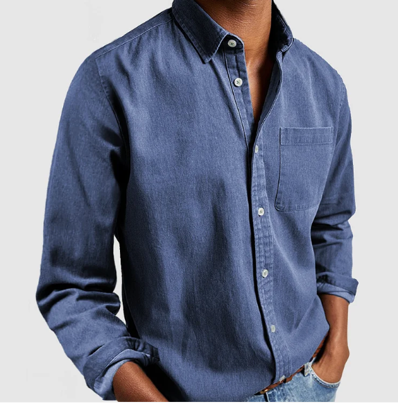 Casual denim herenoverhemd | Zachte katoenmix