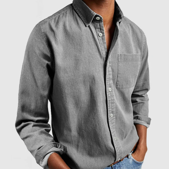 Casual denim herenoverhemd | Zachte katoenmix