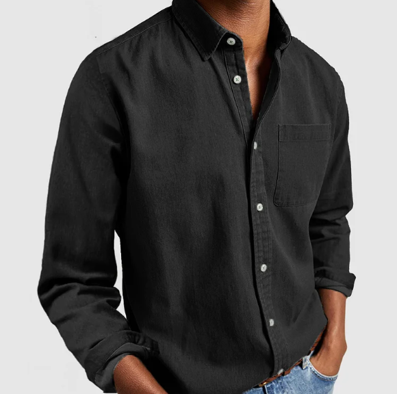 Casual denim herenoverhemd | Zachte katoenmix