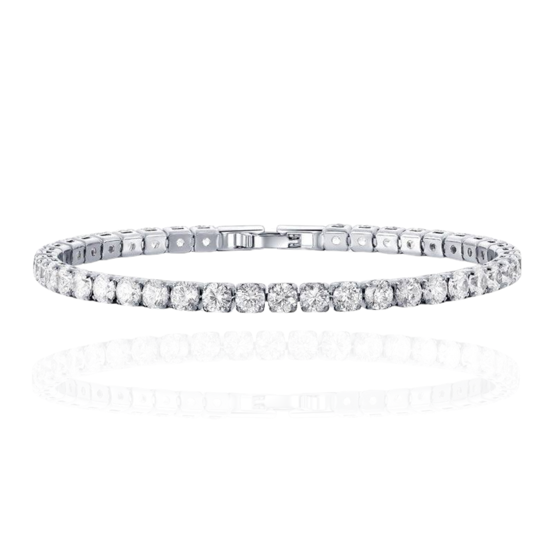 Old Money Wit Gouden Tennis Armband | Modestio