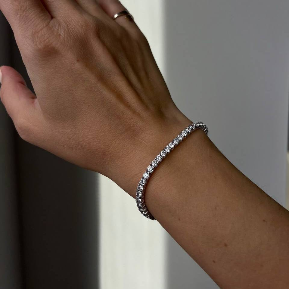 Old Money Wit Gouden Tennis Armband | Modestio