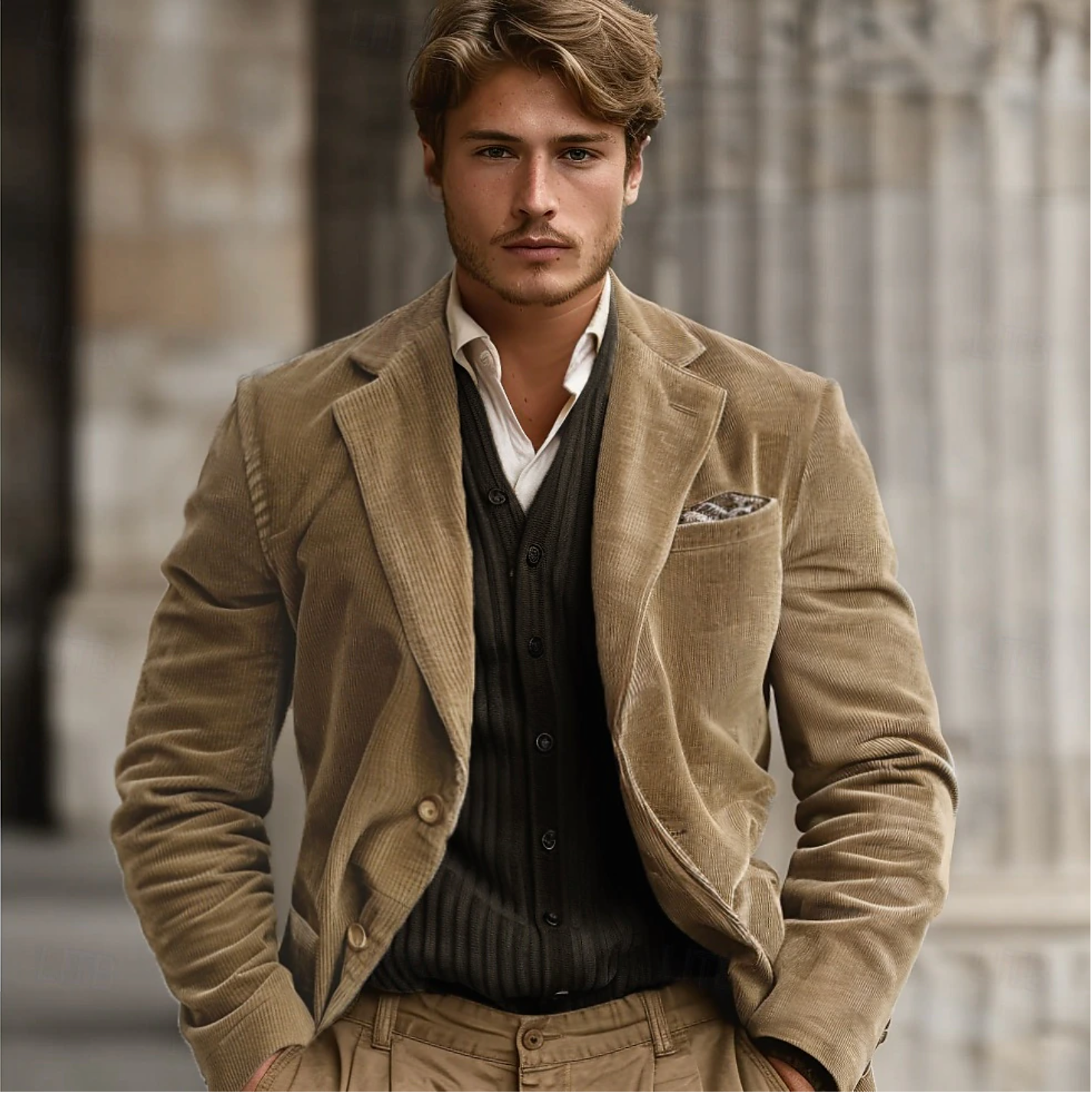 Tim | Old Money Heren Corduroy Jack Khaki