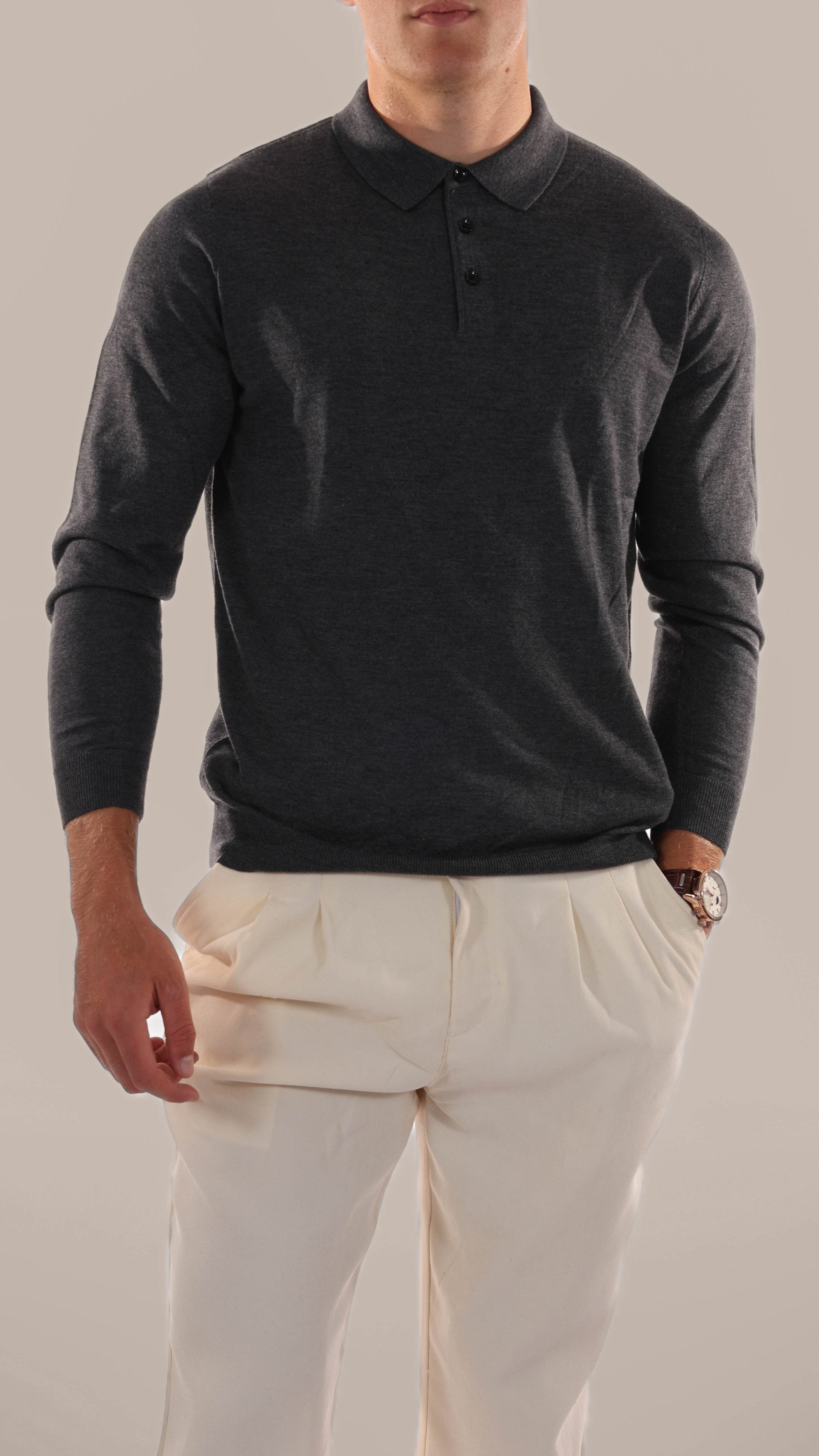 Vincent - Old Money Polo met lange mouwen