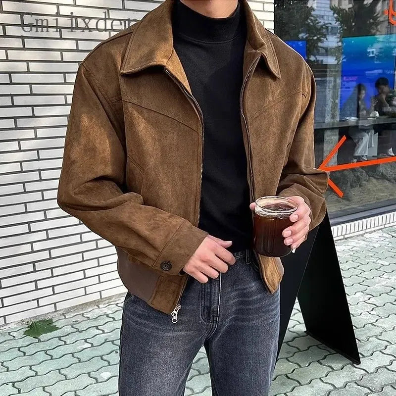 Anastasio - Vintage Heren Lederjacket in Zwart en Bruin