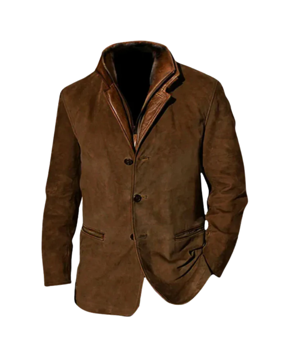 Heren Blazer Jas – Luxe Suede Jasje