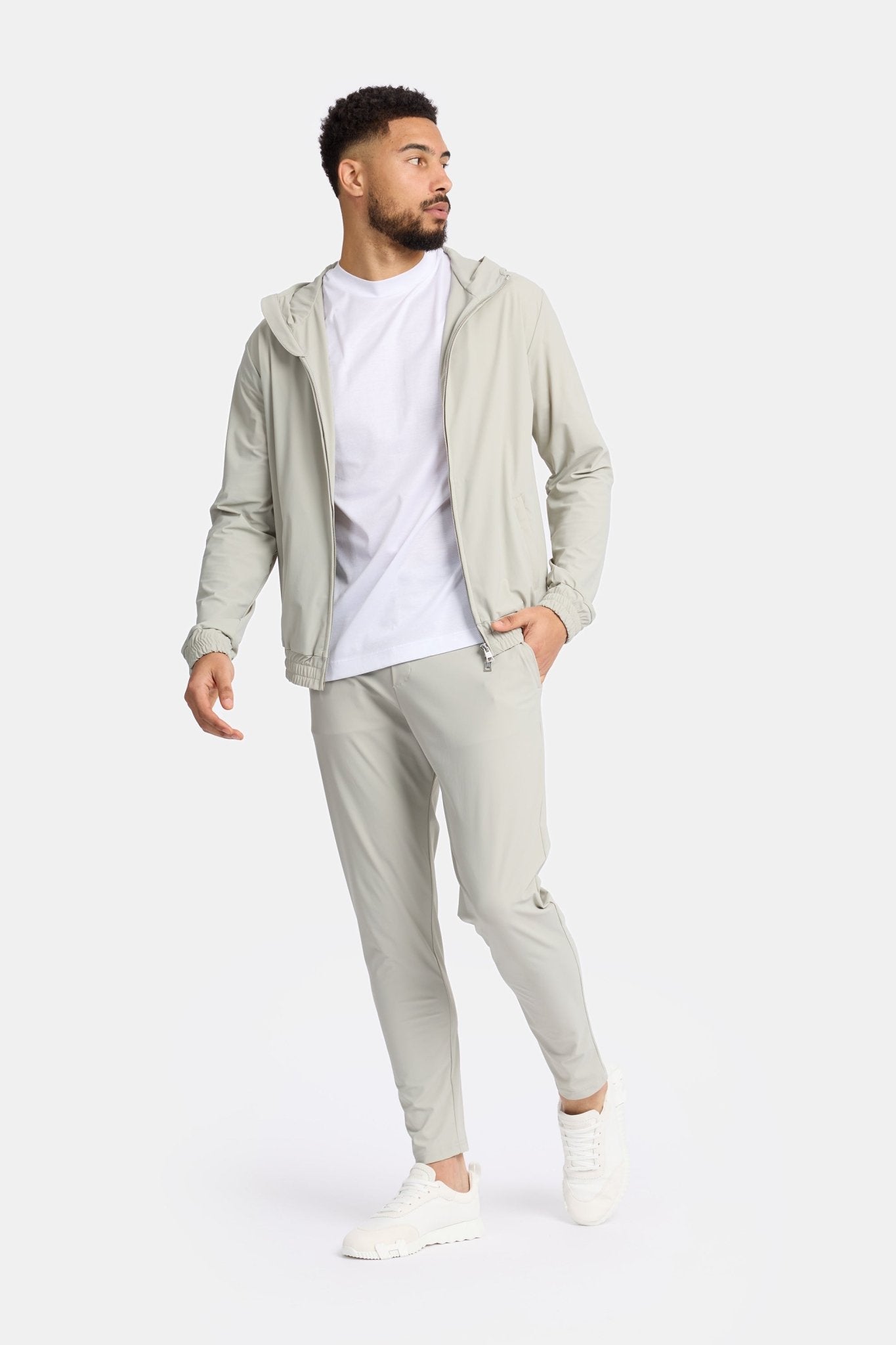 Cloudy Lichtwit Techsuit met Capuchon | Modestio